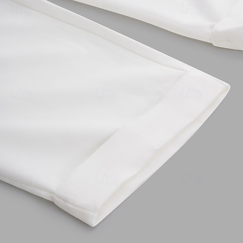 Hose Herren mit Bundfalten und verdecktem Frontverschluss - Weiss #Farbe_Weiss
