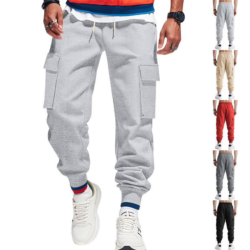 Jogginghose Herren mit langen Cargotaschen und Bindebund - Mehrere Farben